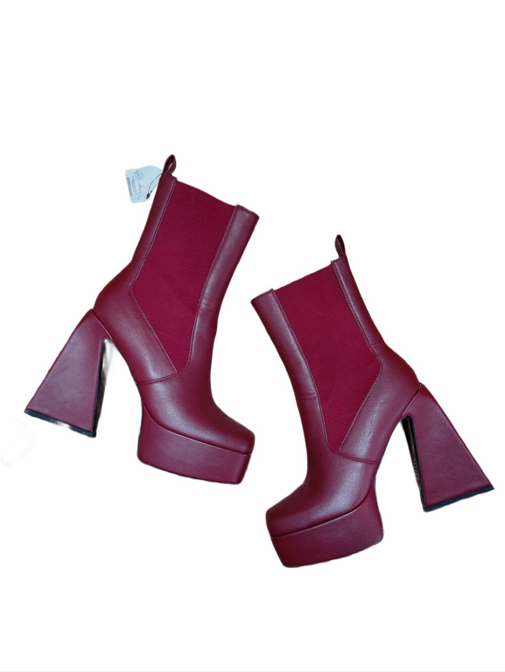 London Rag Burgundy Red Platform Chunky Boots Women's Size 8